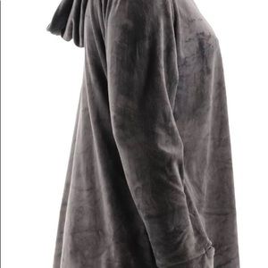 Cuddl Duds Plush Velour Cowl Hood Wrap Grey Sz L